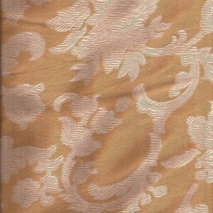 Lovely Gold Brocade Medium Weight Cotton Decorator Fabric Remnant Piece / 27 inch by 32 inch