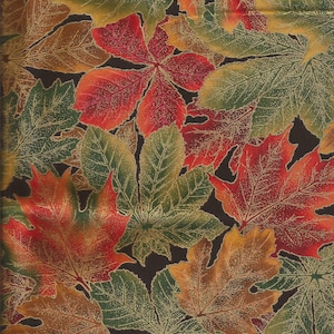 Fall Leaves Print Cotton Fabric / Robert Kaufman / 1 yard