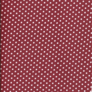 Red Polka Dot Silky Polyester Blend Fabric / 44 inches wide / 5 Yards