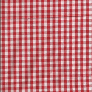 Tissu en coton léger à carreaux Vichy rouge et blanc / prélavé / 22 pouces