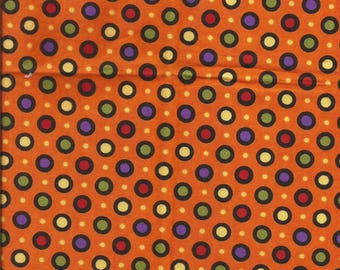 Tela de algodón con estampado de lunares naranjas / Fat Quarter 18 pulgadas por 21 pulgadas