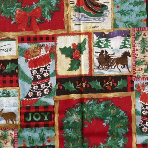 Alpine Christmas Patchwork Print Cotton Fabric / pre-washed / 15 inches