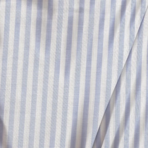 Blue Stripe Print Lighter Weight Cotton Fabric /  1 Yard