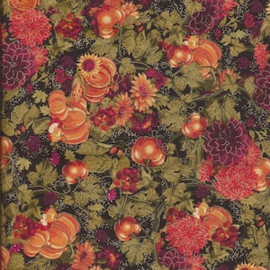 Harvest Pumpkin Print Cotton Fabric / Joann Fabrics / 1 yard