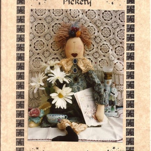 Ginger Blue Prim Fabric Folk Art Doll Pattern / 24 inches