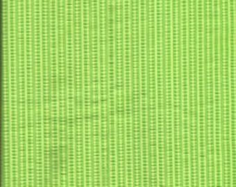 Green Stripe Seersucker Cotton Fabric Remnant Piece / pre-washed / 26 inches