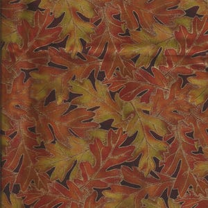 Fall Leaves Print Cotton Fabric / Robert Kaufman / 27 inches