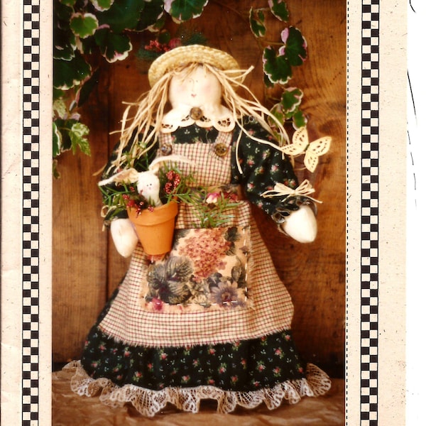 Periwinkle Spring Garden Fabric Folk Art Doll Pattern