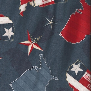 American Flag Map Print Cotton Fabric / Wilmington Prints / pre-washed / 1 yard
