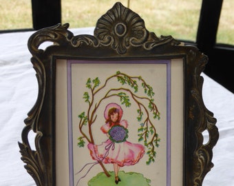 Regelmatige lijst, Belle Epoque, schelpfronton met oude ansichtkaart