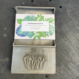 Porte cartes, en etain, bicentenaire de la revolution francaise 1789-1989, ciselé, Les Etains de l'ABBAYE, made in  FRANCE, vintage