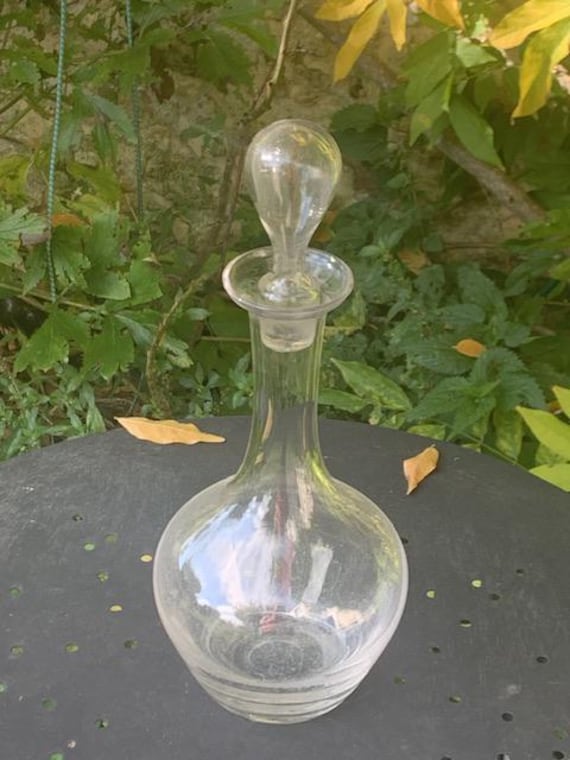 Elegant transparent glass carafe, vintage