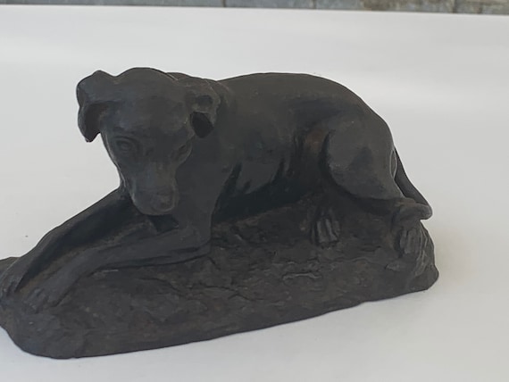 Chien, labrador en fonte, ancien art deco