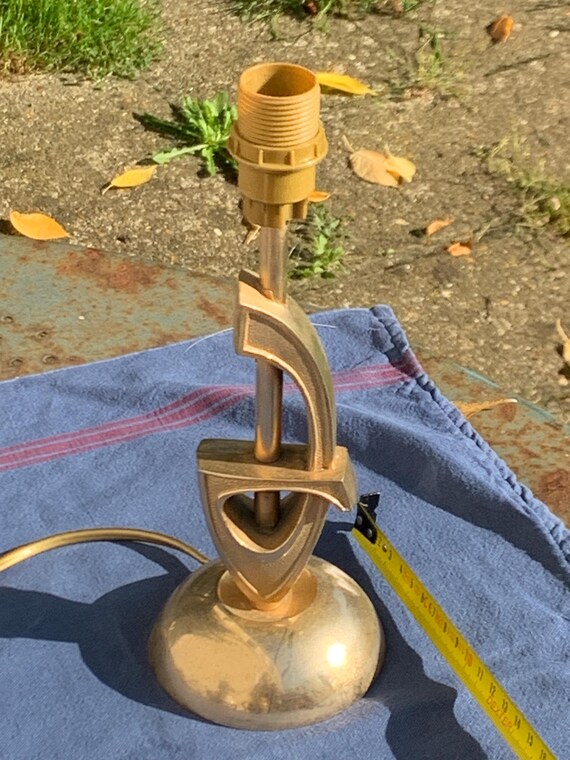 Golden brass lamp bases, design and collector's item, vintage 1970.