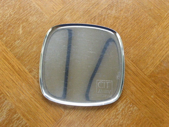 Ashtray, empty metal pocket, collector: CIT Alcatel, vintage 1970