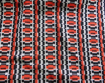 FABRICS COUPON of decoration and clothing, jersey tube, geometric motifs and vintage design 1970