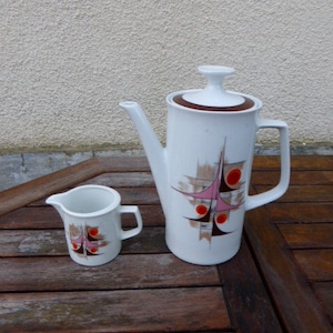 COFFEE POT and milk pot, china, winterling bavaria marktleuthen, design and vintage 1970 image 1