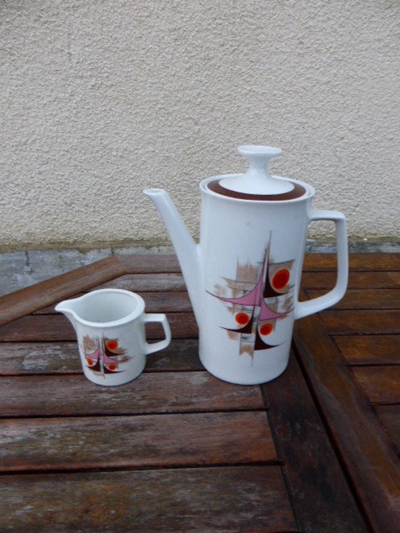 COFFEE POT and milk pot, china, winterling bavaria marktleuthen, design and vintage 1970