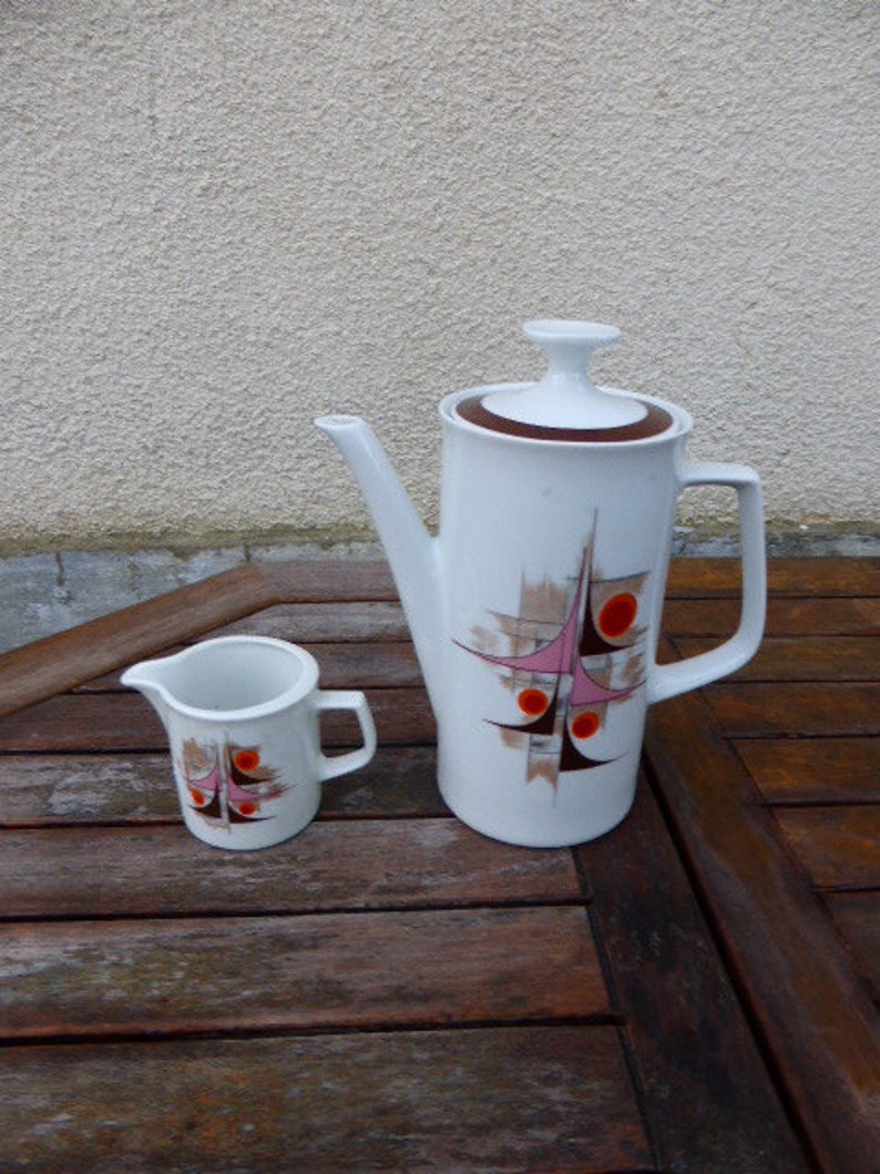 COFFEE POT and milk pot, china, winterling bavaria marktleuthen, design and vintage 1970 image 1