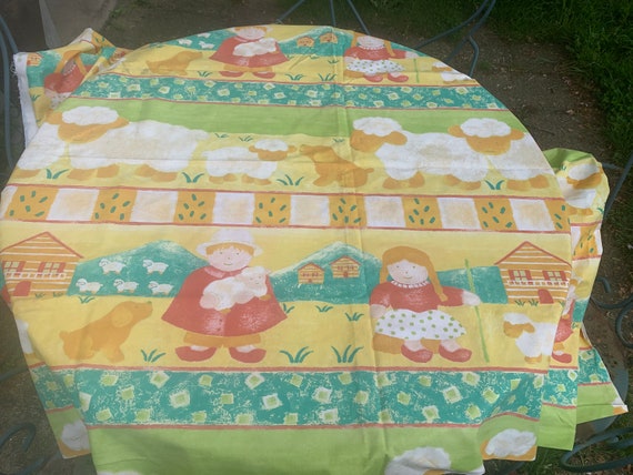 Coupon of Fabrics, creation ESSEF la BERGERE, in collaboration Yannick Noah for the children of the earth, cotton, vintage 90