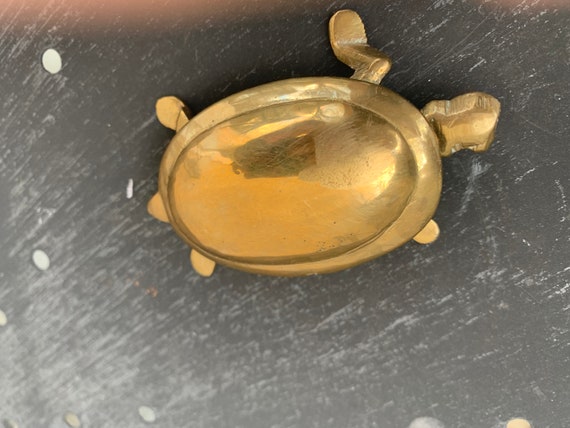 Turtle, small golden brass box, vintage 1960/70