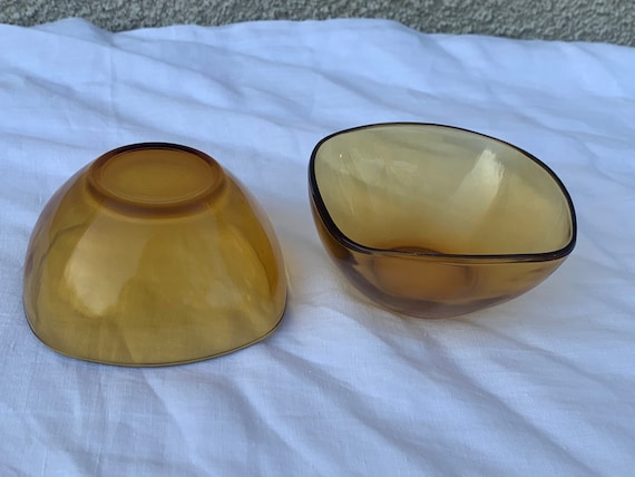 6 cups, ramekins, ravines VERECO, ocher, golden yellow, vintage 1970