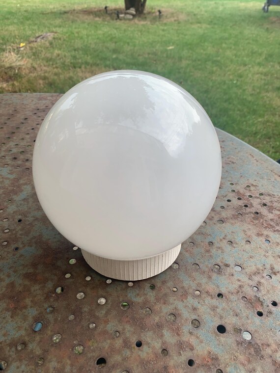 White opaline ball globe, glass lampshade, vintage screw base, no base