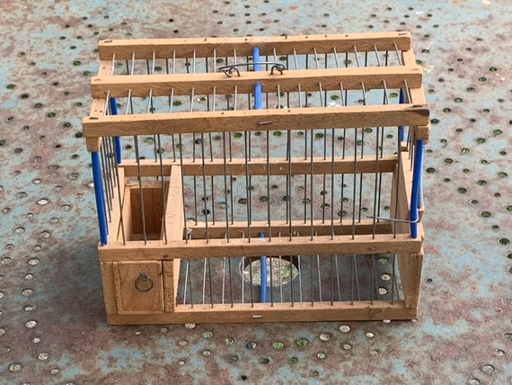 Vintage bird cage, in metal and wood, collector