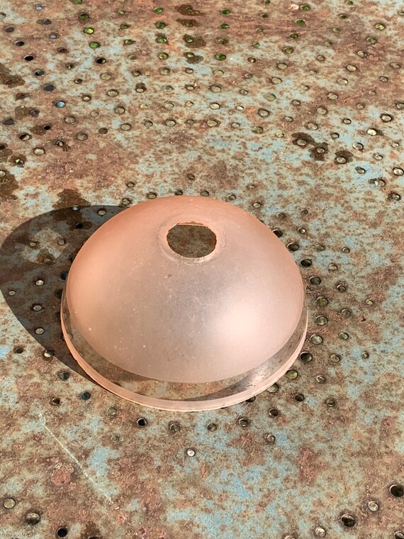 Globe dome, frosted glass and transparent pink glass, art deco
