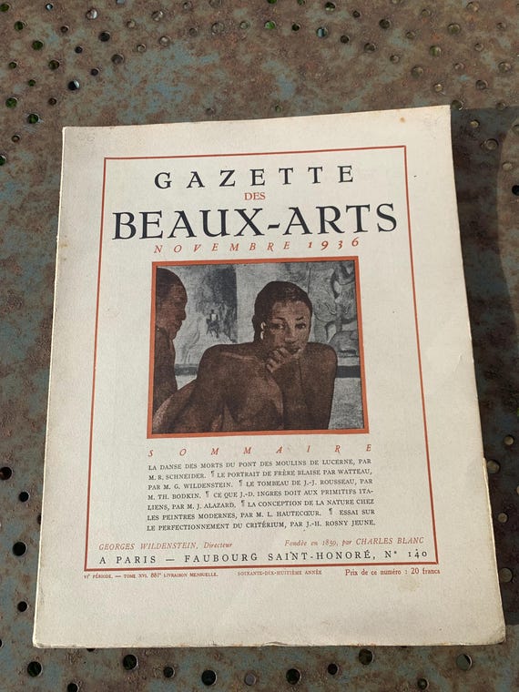La gazette des beaux arts November 1936 number 140 old and collector's magazine