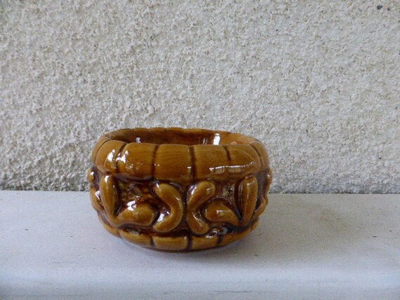 FRENCH ASHTRAY, made in france vintage 1950/1960, ceramics, color brown
