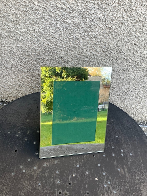 Mirror frame, green velvet back, vintage 1950