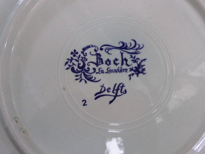 Lot Consisting of Two Blue Delft Plates Stamped Made in Etsy UK