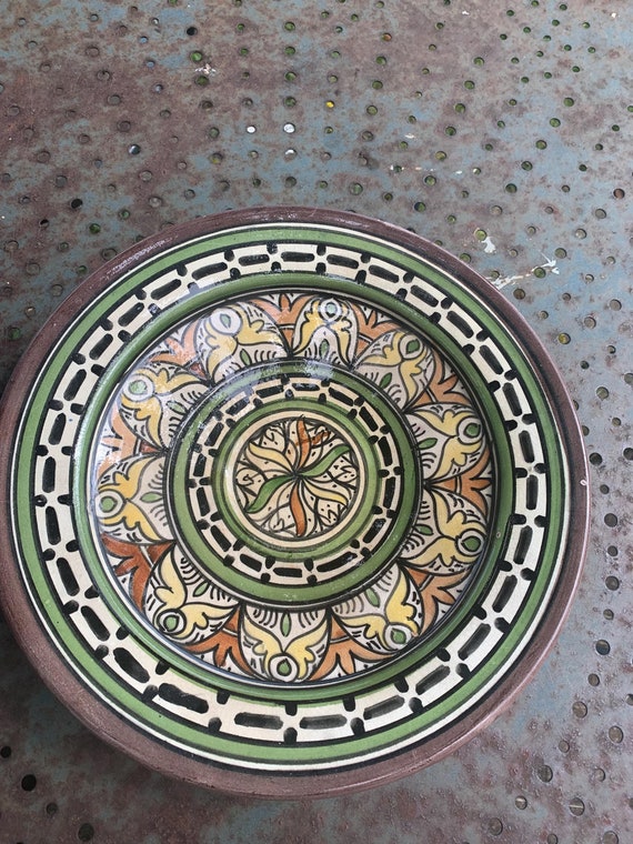 Oriental and artisanal hand-painted decorative cup signed safi morocco vintage and collector