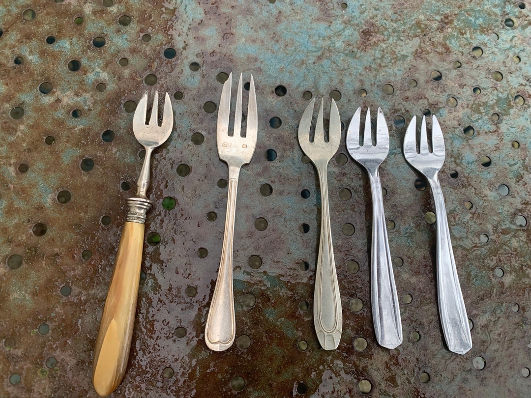 Set of 6 Small Mismatched Forks in Silver Metal or Old Etsy