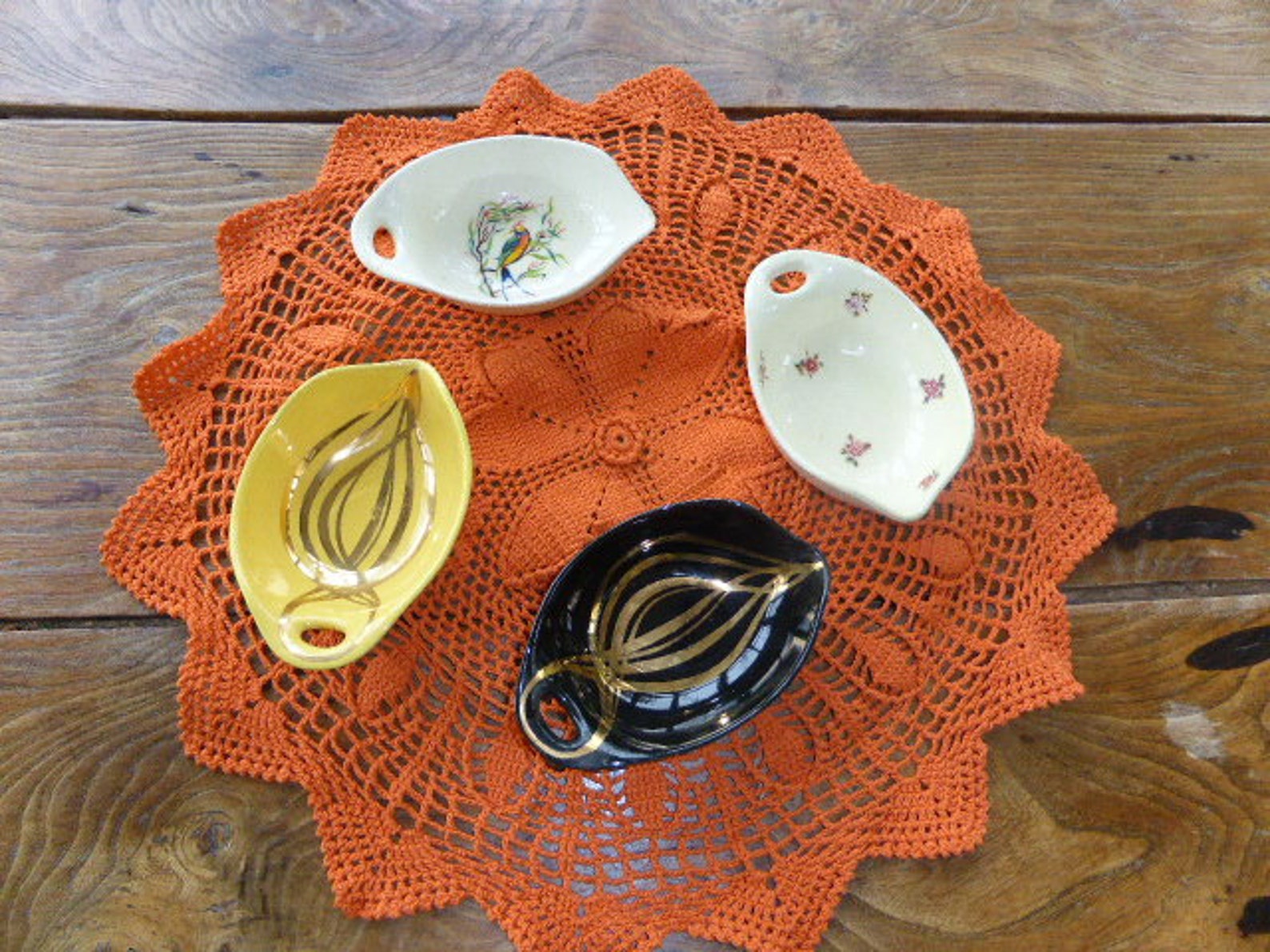 THE LOT of 4 Ceramic Small Dishes Enamelled Vintage 1950/1960 Etsy UK
