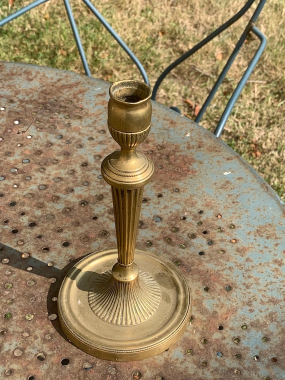 Elegant vintage golden brass candle holder