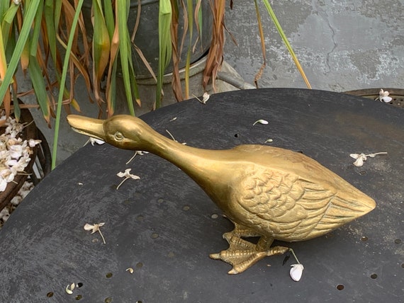 Vintage gilded brass duck 1960/70