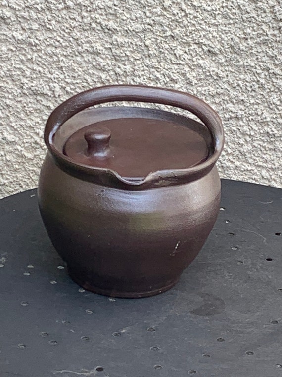 Original jar with glass lid stamped TURGIS FORQUAY CALVADOS, old