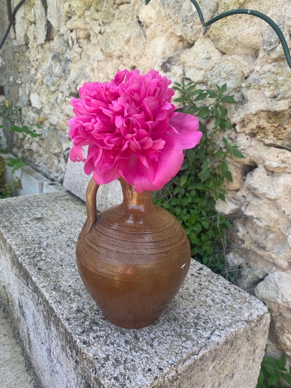 Carafe, jug, jug in glazed stoneware, made in france, vintage