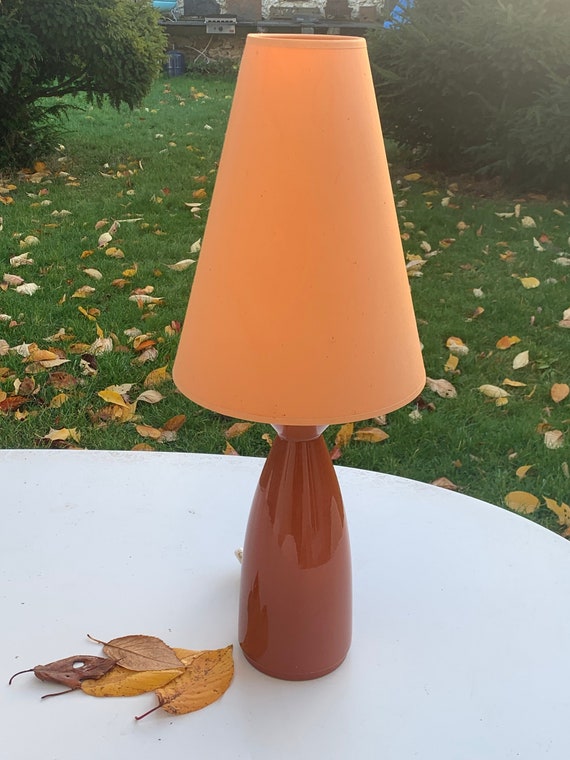 ALBRET terracotta enamelled ceramic table lamp, made in france, vintage, design and collector