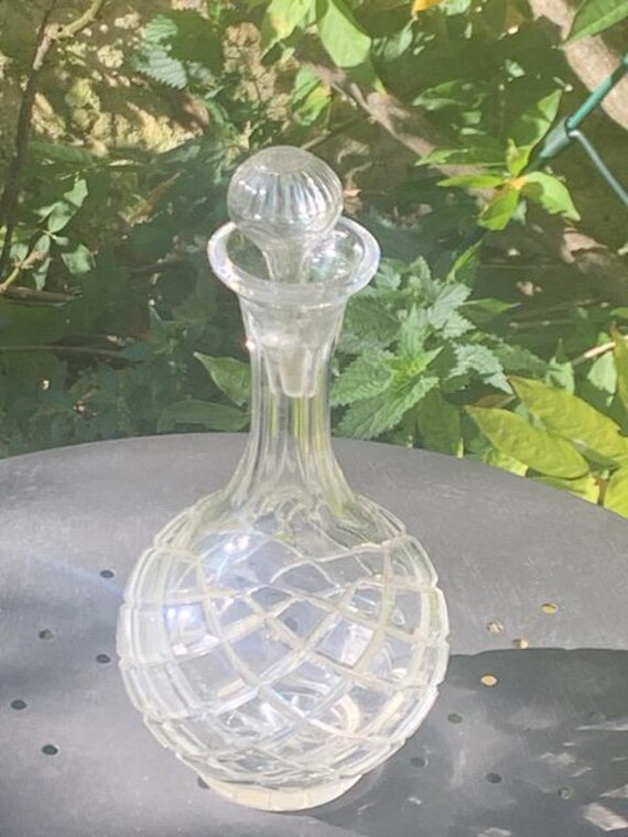 Elegant crystal carafe, old
