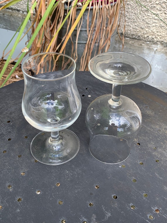 Set of 7 wine glasses, luminarc France, transparent glass, vintage