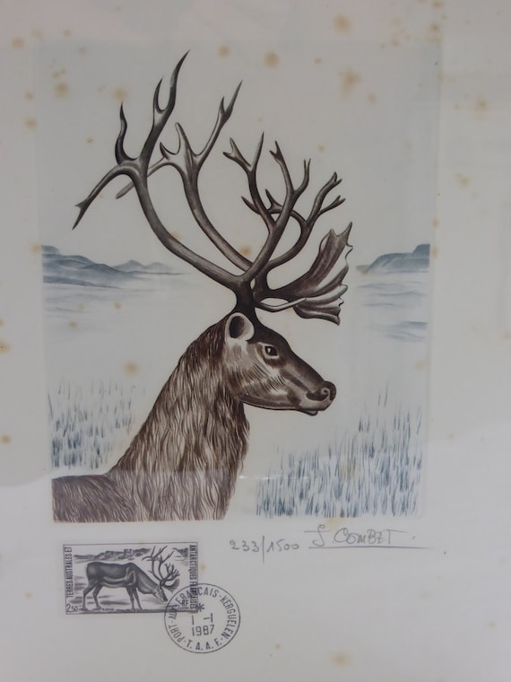 Terres australes lithograph by J. COMBET, Limited series, numbered 233 on 1500, dated January 1, 1987