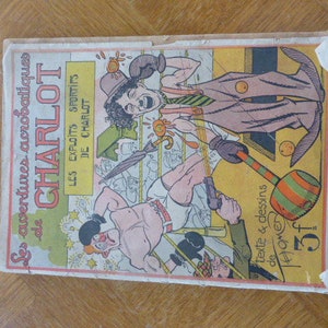 The acrobatic adventures of Charlot, the sporting exploits of charlot Very old cartoon image 1