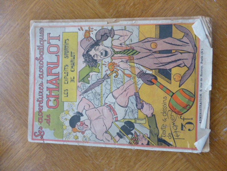 The acrobatic adventures of Charlot, the sporting exploits of charlot Very old cartoon image 1