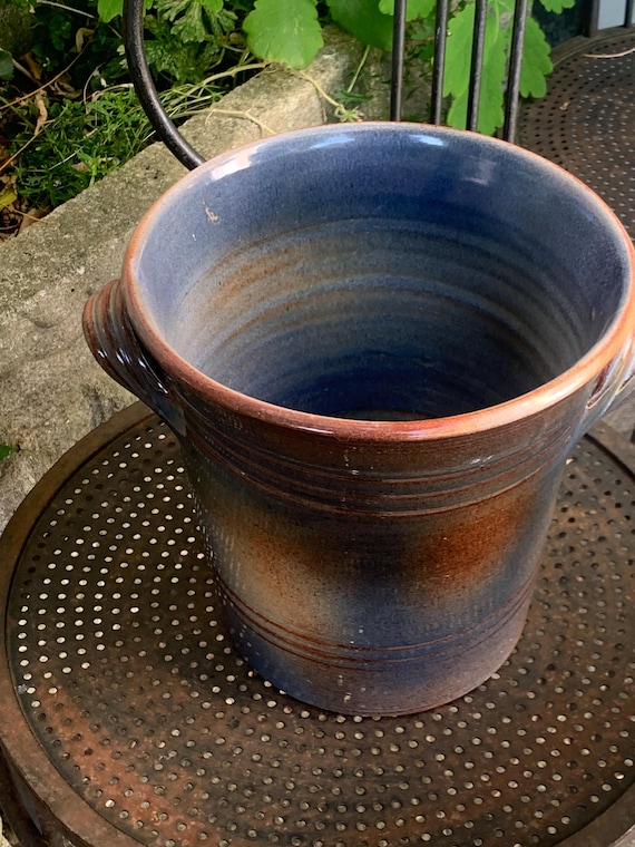 Glazed ceramic ice bucket, vallauris, made in france, vintage and collector