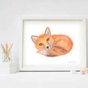 Fox art print. Woodland nursery art decor. Red Fox watercolor painting. Woodland animal art print. Woodland creature nursery Forest wall art
