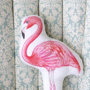 Cojín de flamenco rosa con acuarela, decoración tropical para habitación infantil