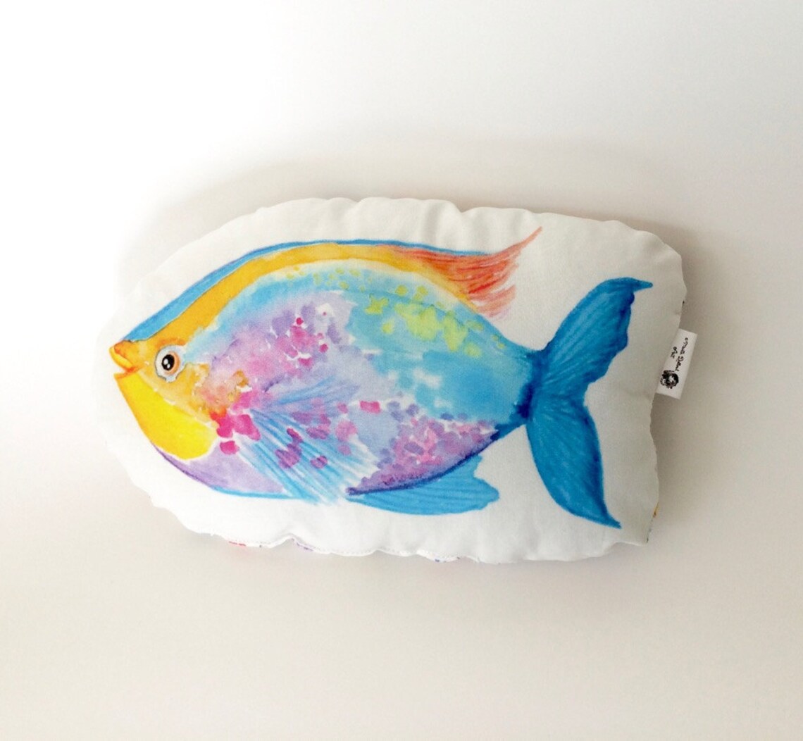 Fish Pillow. Under the Sea Nursery Pillow. Nautical Nursery Etsy